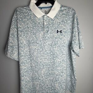 Under Armour White Polo with Light Blue Floral Print